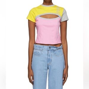 Barragán yellow & pink Logo baby T-shirt